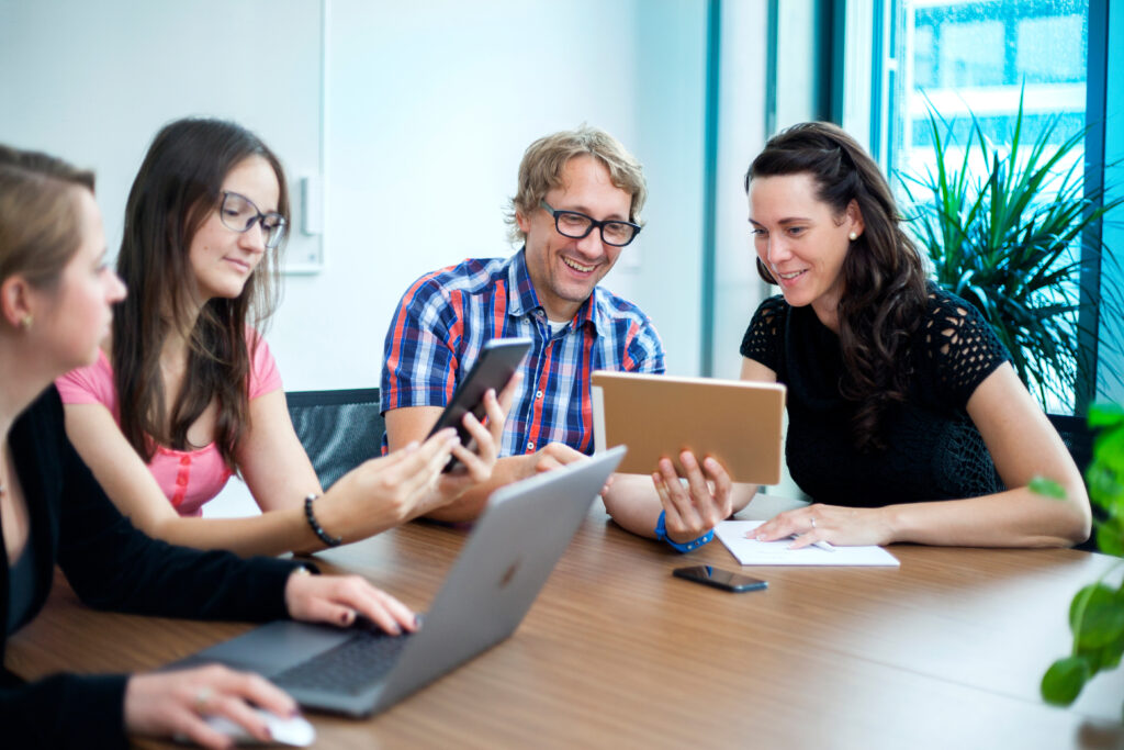 Picture of team members collaborating.