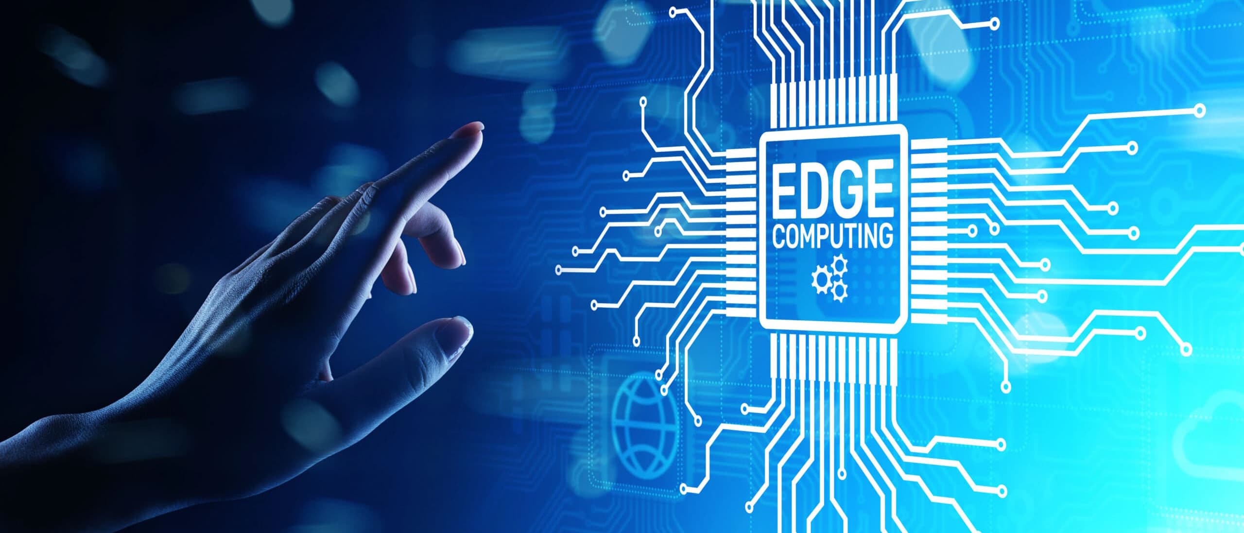Hand tapping edge computing symbol