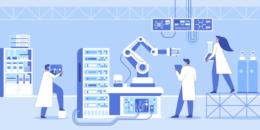 Graphic of pharma automation.