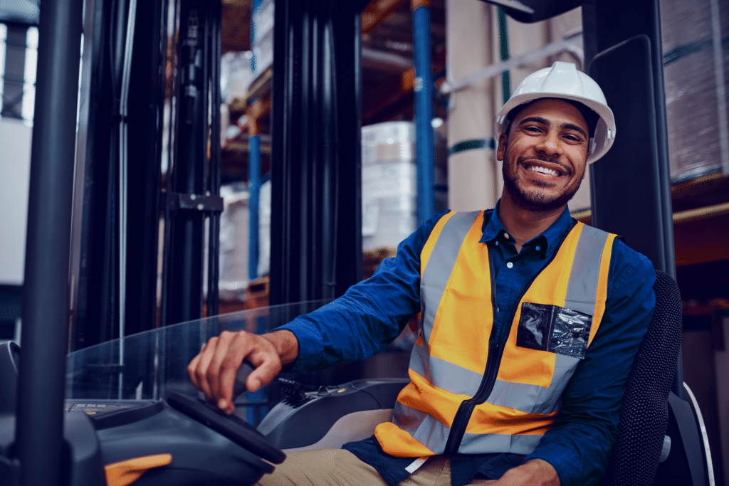 Image of happy forklift driver