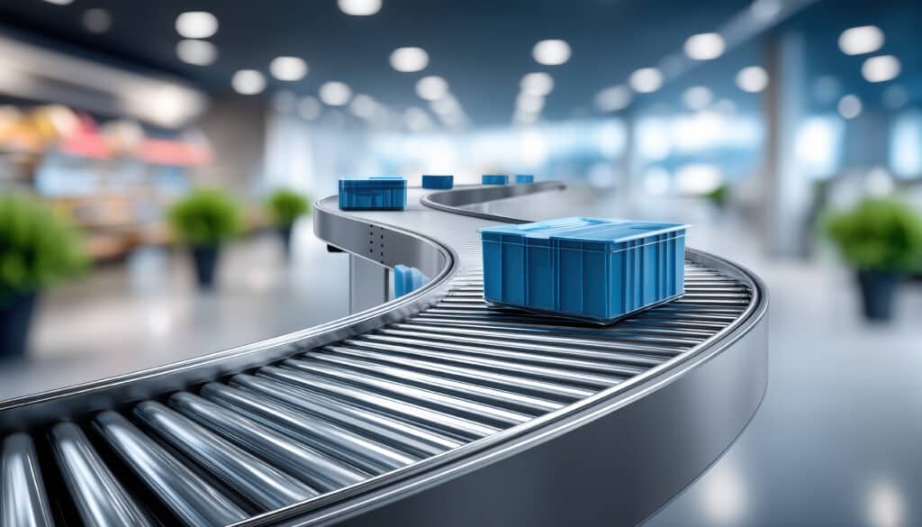 Logistics storage solutions conveyor box warehouse automation distribution supply chain packaging handling transportation efficiency