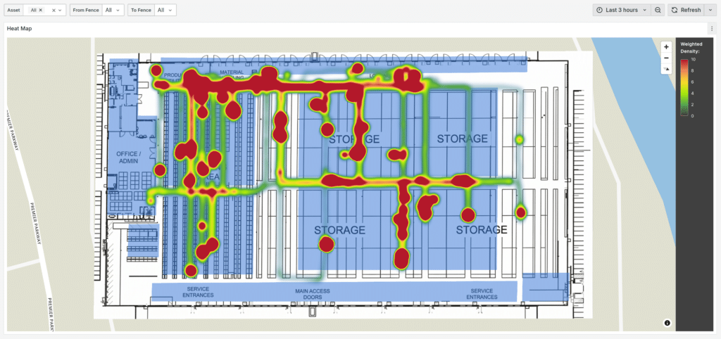 Screenshot of the heat map dashboard in DeepHub Analytics.